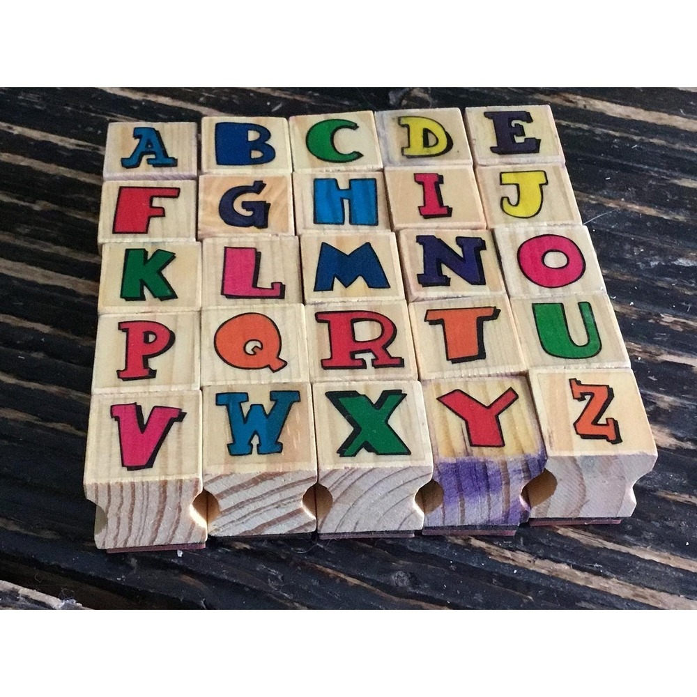 Alphabet Art Ink Stamp Block Lot of 25
